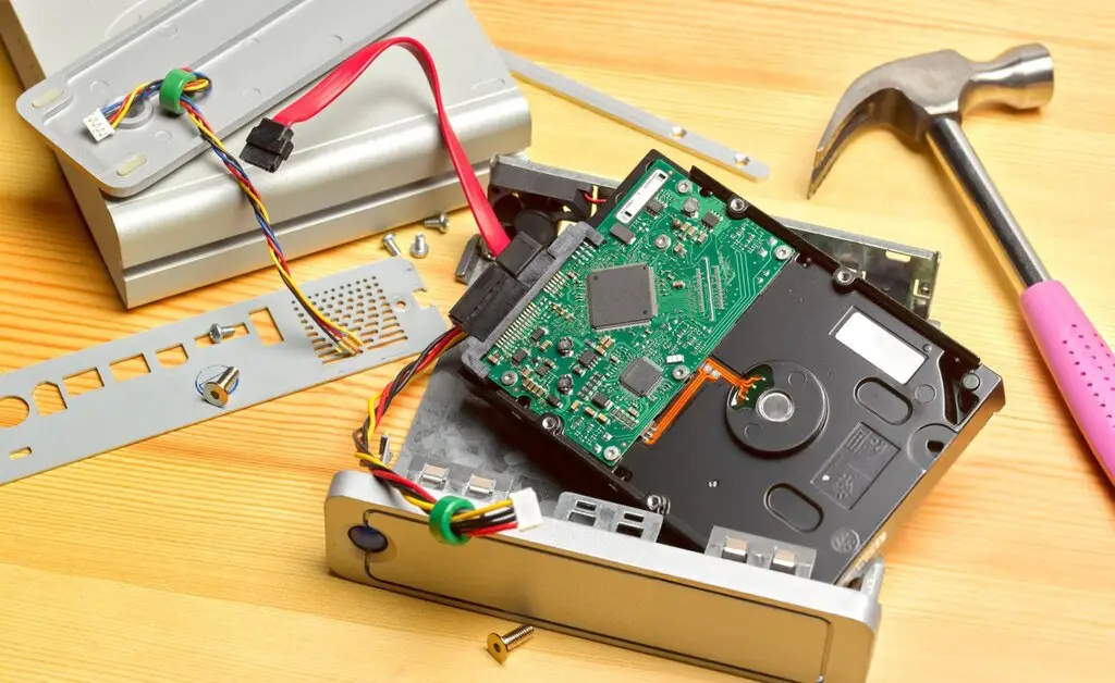 destroying data on hard drive