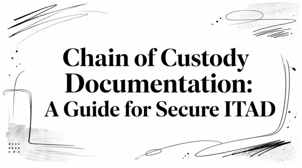 Chain of Custody Documentation: A Guide for Secure ITAD" appears with abstract black line designs.
