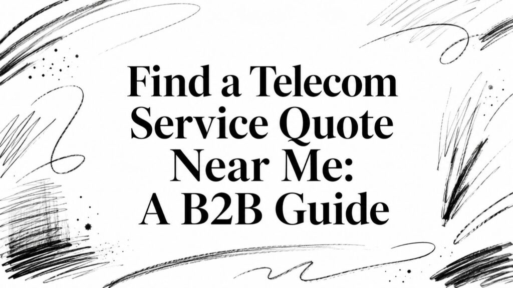 Find a Telecom Service Quote Near Me: A B2B Guide" is displayed with black abstract brush strokes