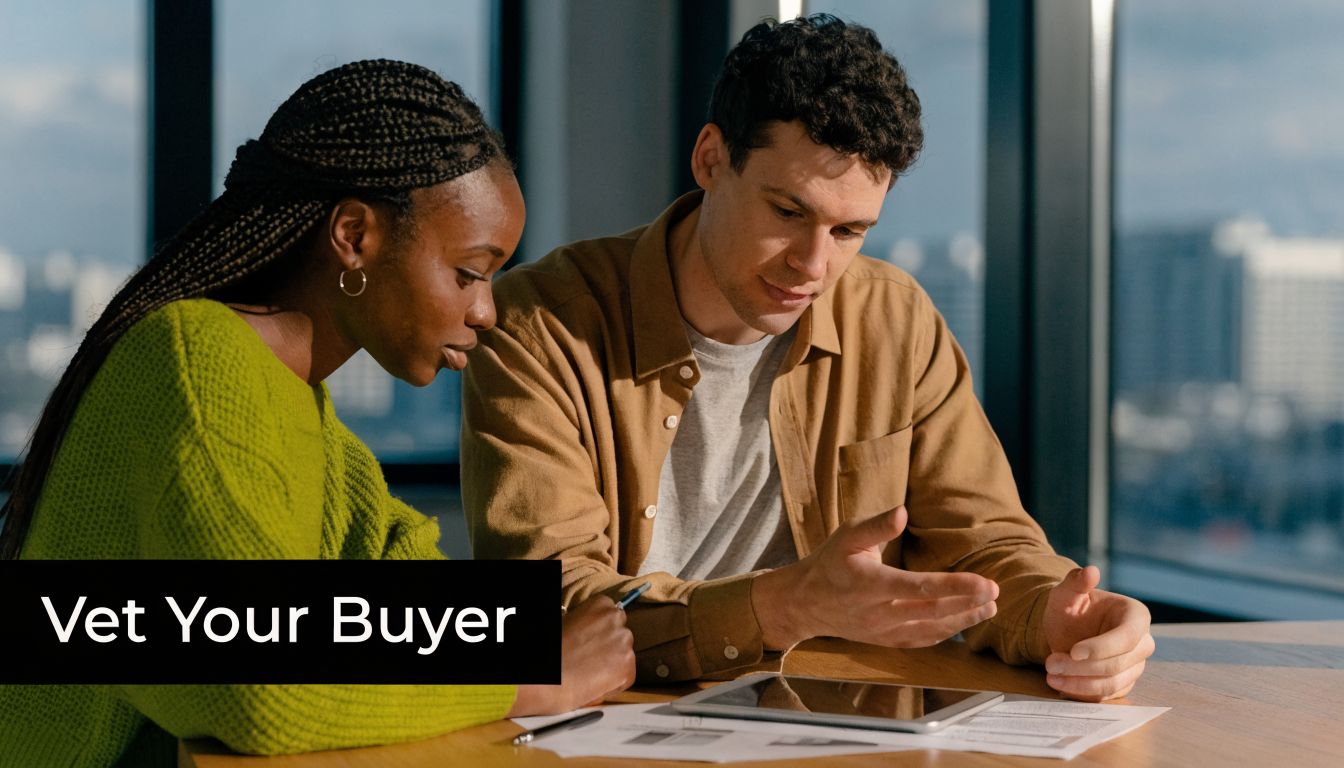 A professional woman and man collaborating and reviewing documents together in a bright, modern office setting.