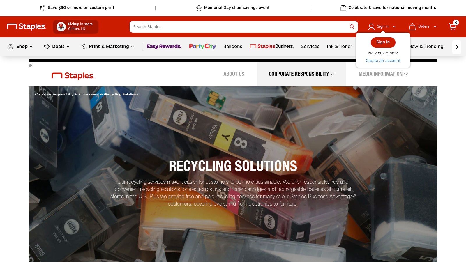 Staples Recycling