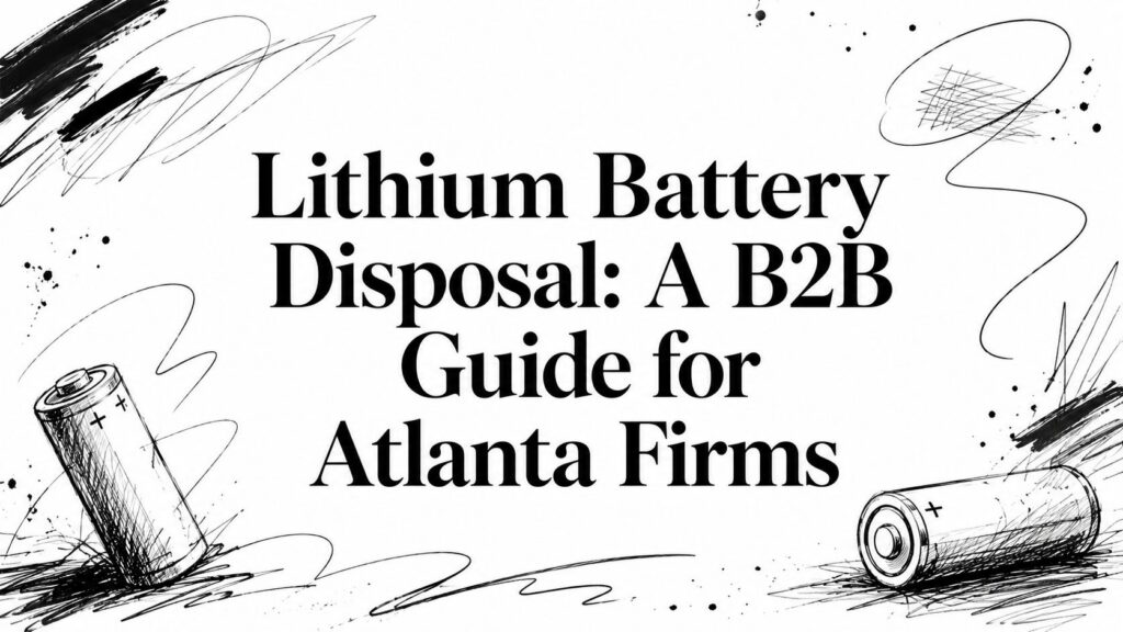 Lithium batteries displayed with text reading "Lithium Battery Disposal: A B2B Guide for Atlanta Firms".