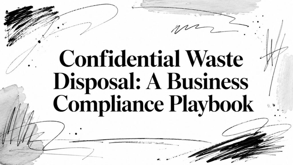 Image shows the title “Confidential Waste Disposal: A Business Compliance Playbook” with black brush strokes.