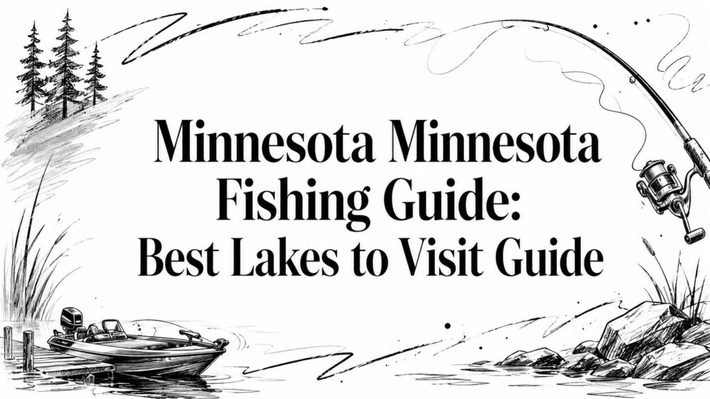 The Minnesota Fishing Guide cover shows sketches of a boat, fishing rod, and trees with the title displayed.
