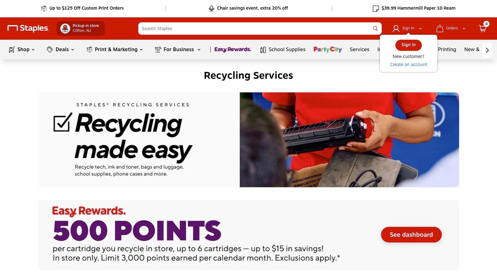 Staples Free Tech Recycling