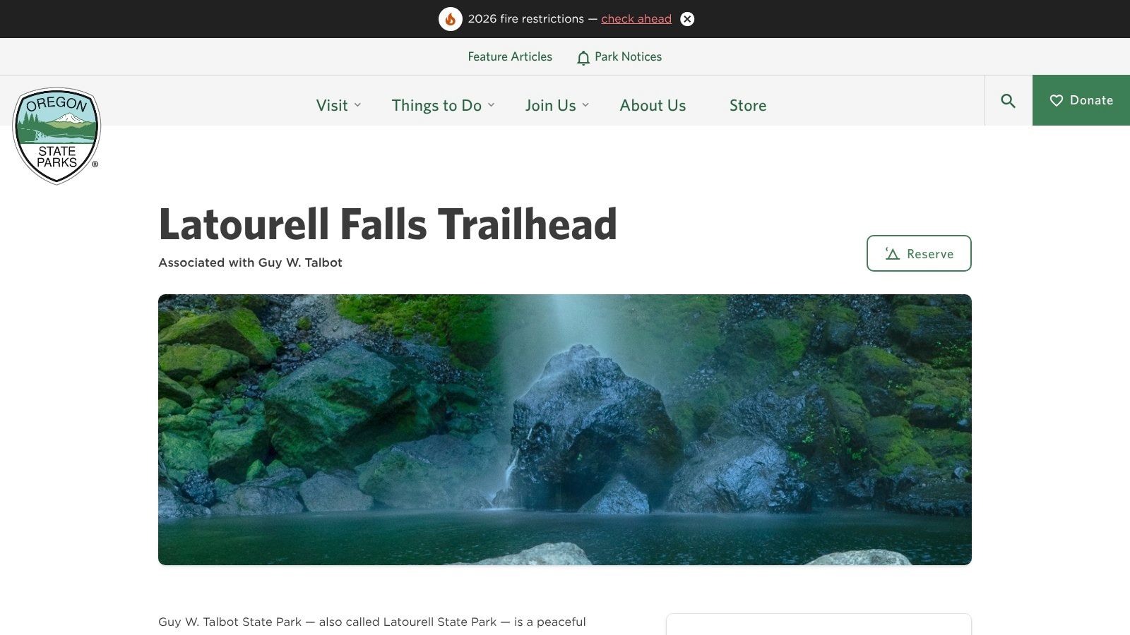 Latourell Falls in Guy W. Talbot State Park