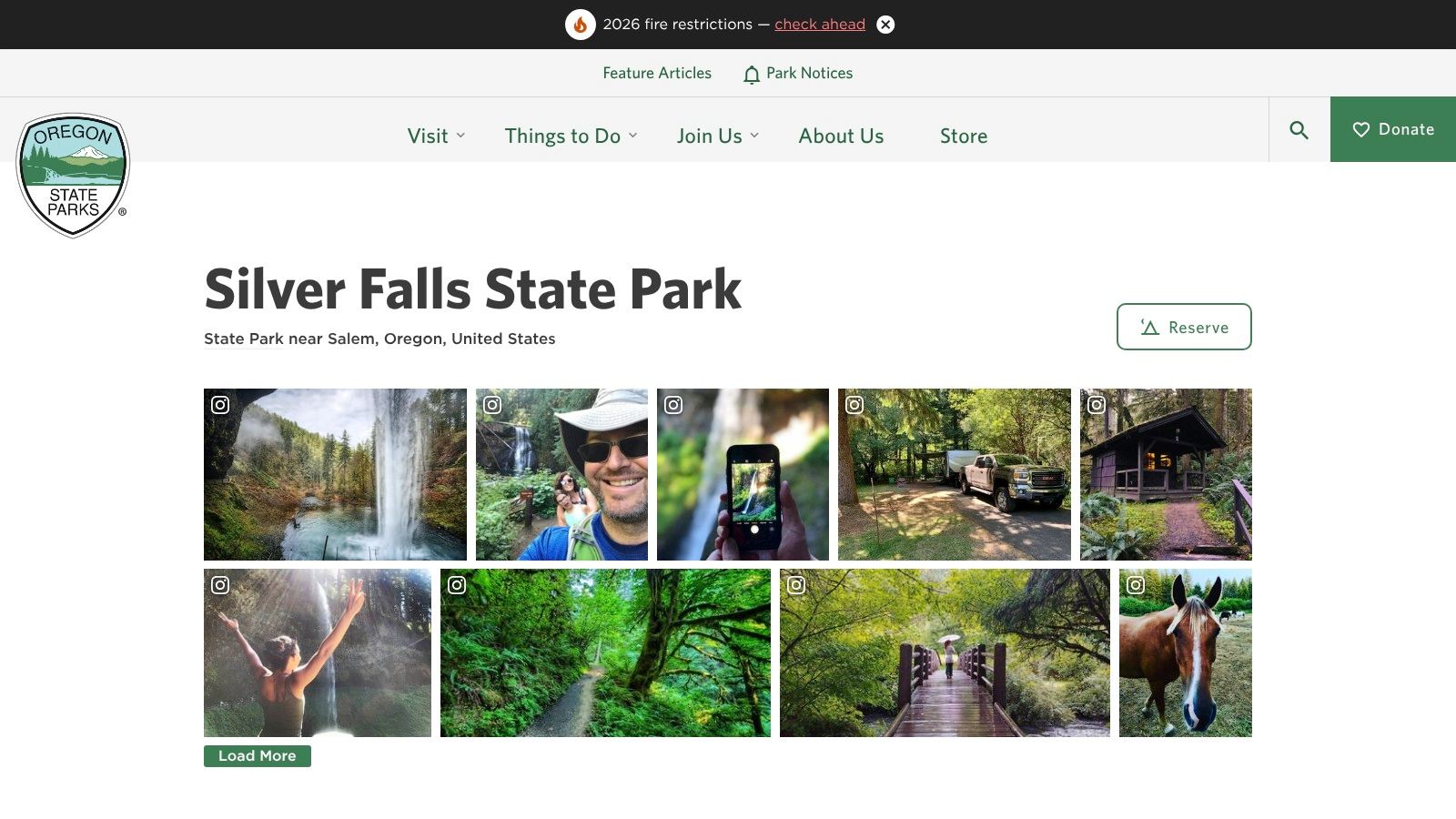 Silver Falls State Park and the Trail of Ten Falls near Silverton