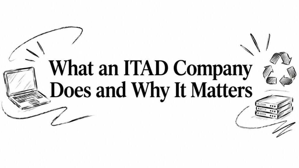 A laptop, server, and icon accompany text about what an ITAD company does and why it matters.