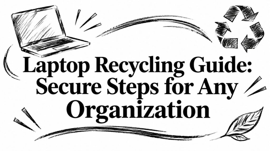 An infographic titled Laptop Recycling Guide: Secure Steps for Any Organization with tech icons.