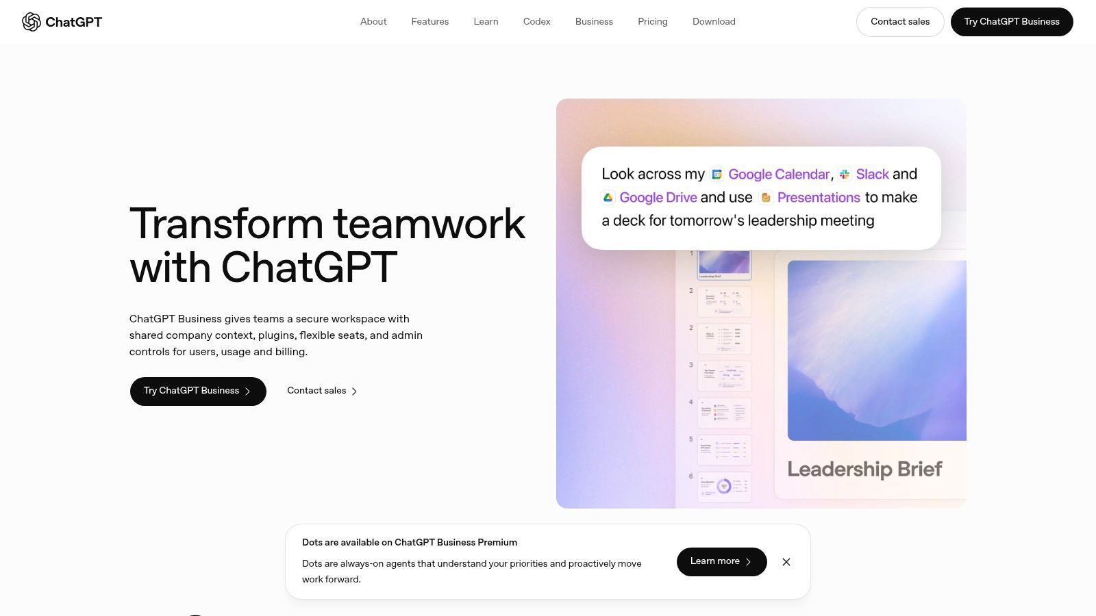 OpenAI ChatGPT (Team and Enterprise)